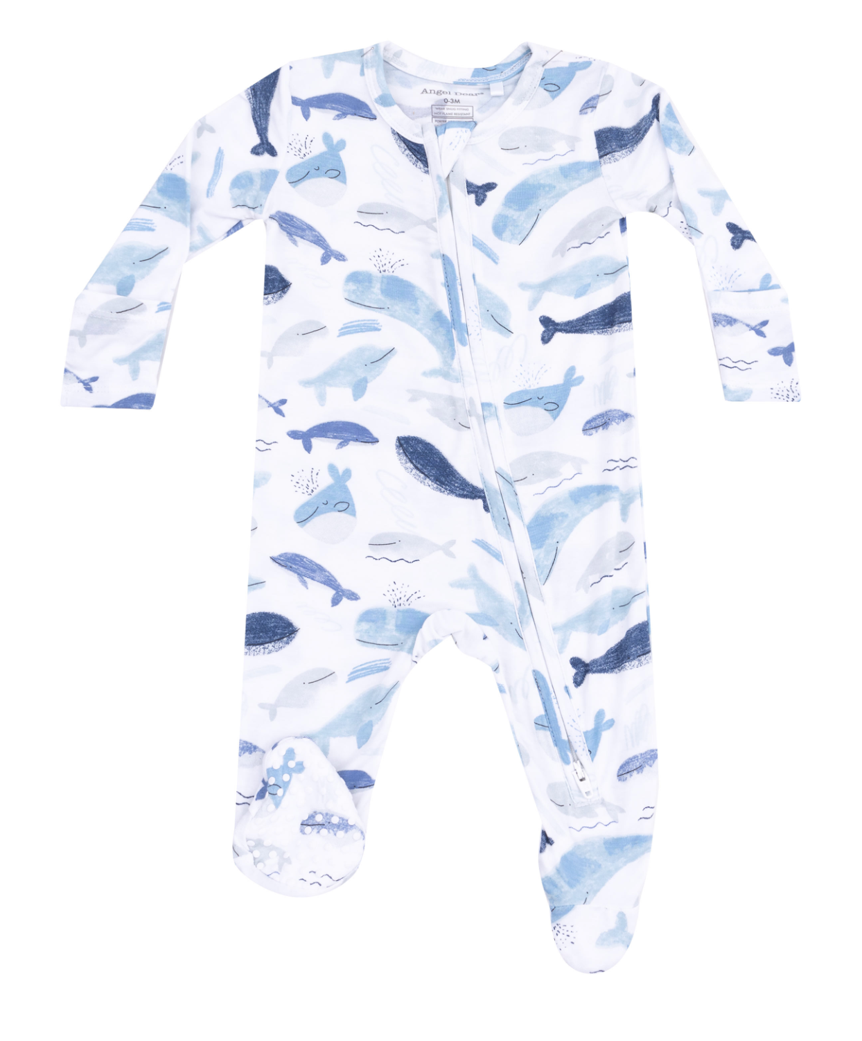 Blue Whales 2 Way Zipper Footie