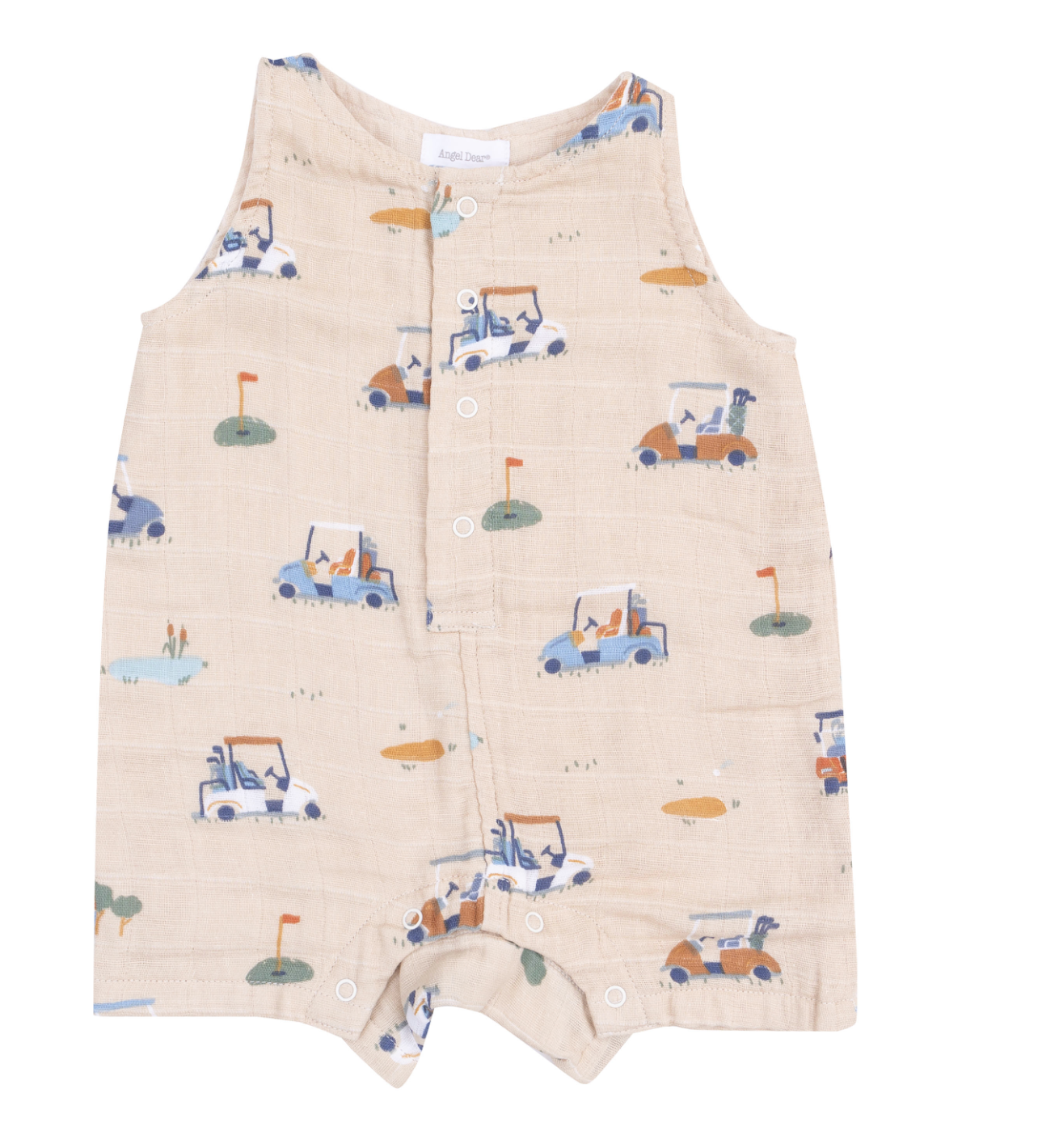 Golf Cart Cuties - Oatmilk Sleeveless Shortie Romper