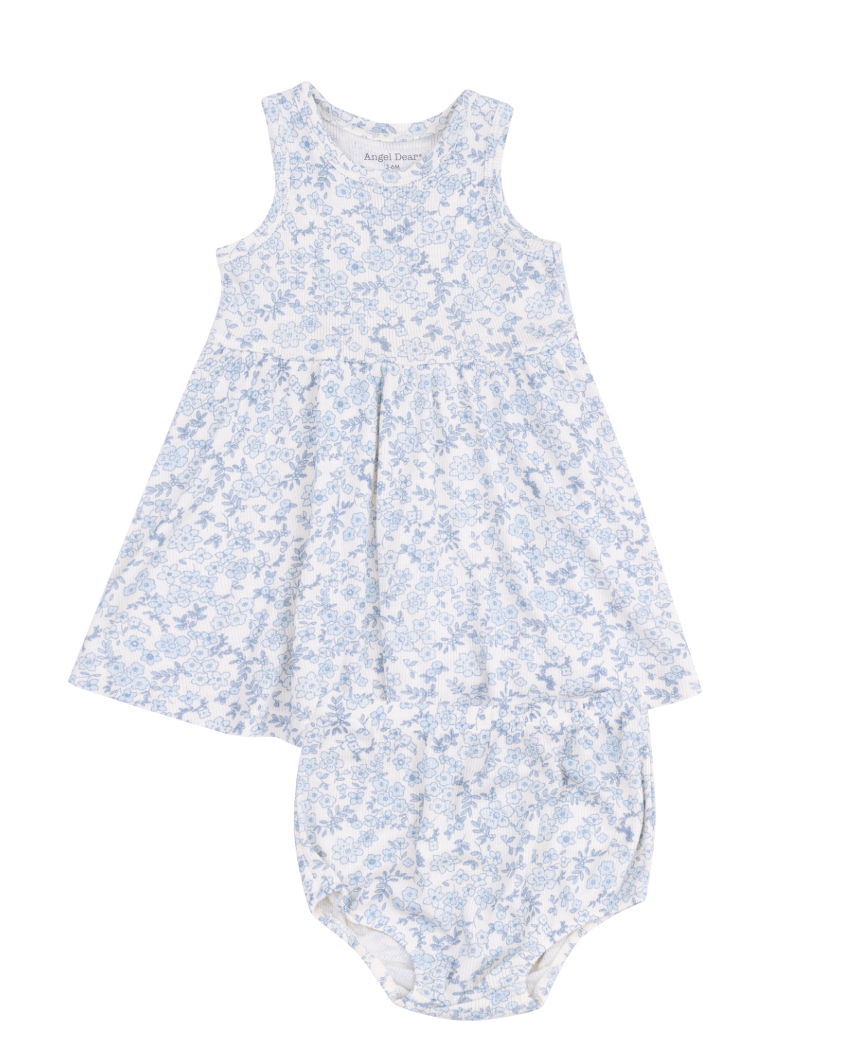 Blue Calico Floral Tank Dress And Bloomer