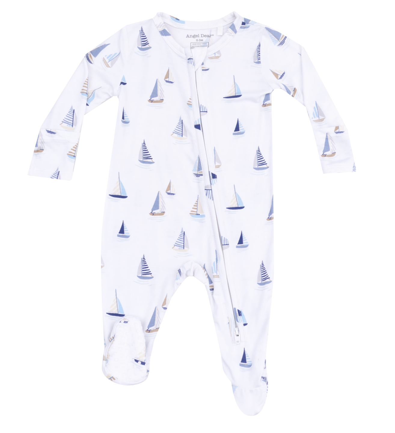 Sailboats Blue 2 Way Zipper Footie