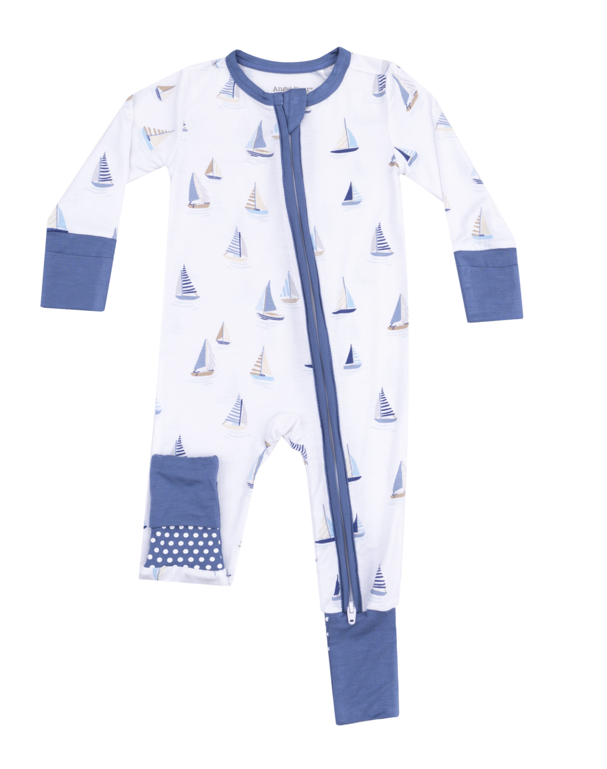 Sailboats Blue 2 Way Zipper Romper