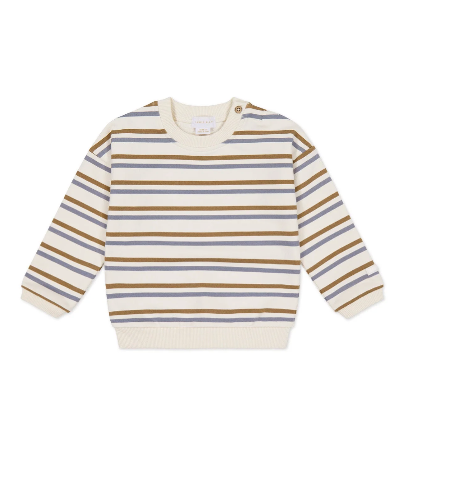 Organic Cotton Damien Sweatshirt - Hudson Stripe Tiger