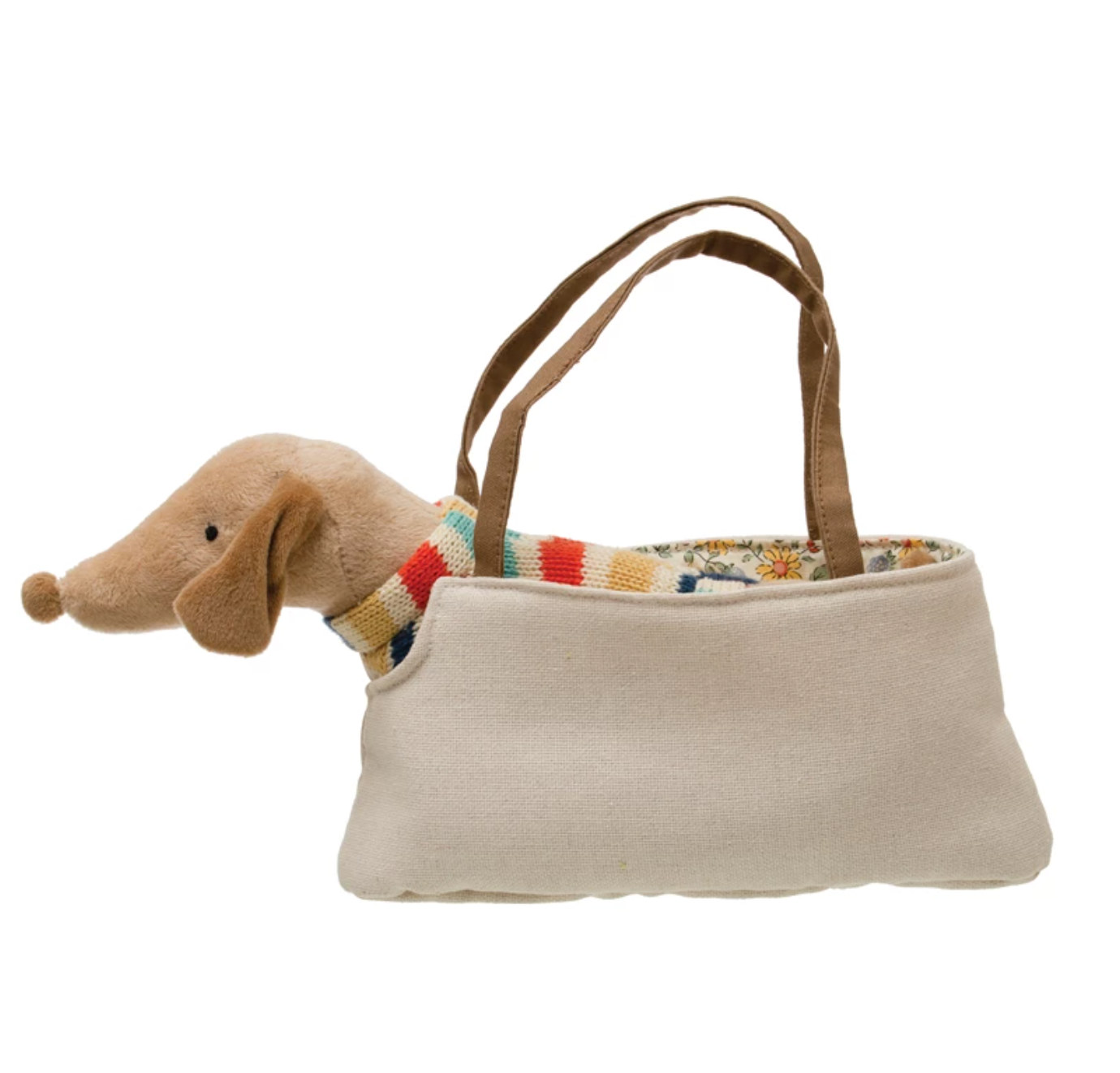 Cotton Removable Dachshund in Dog Carrier