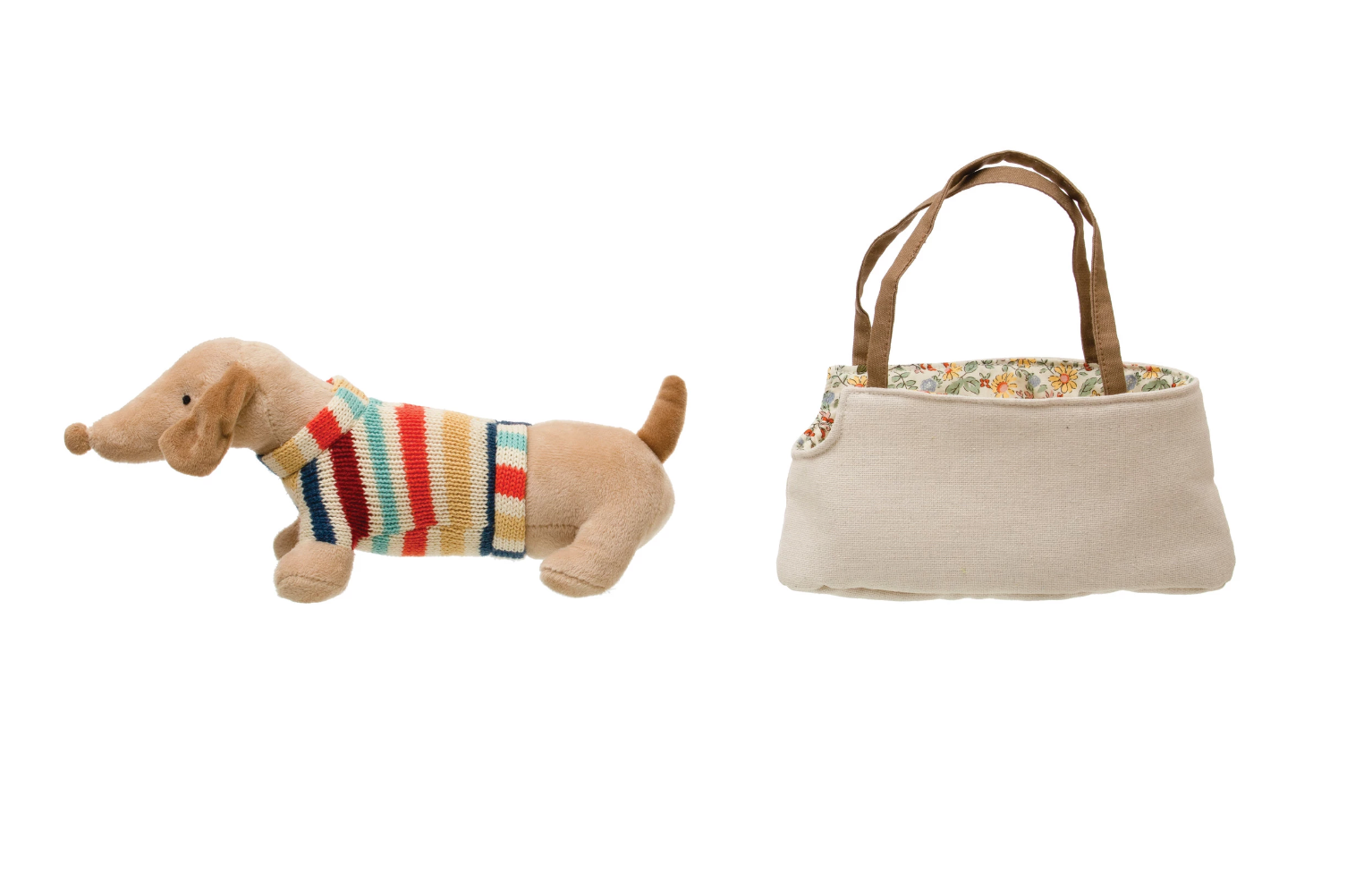 Cotton Removable Dachshund in Dog Carrier