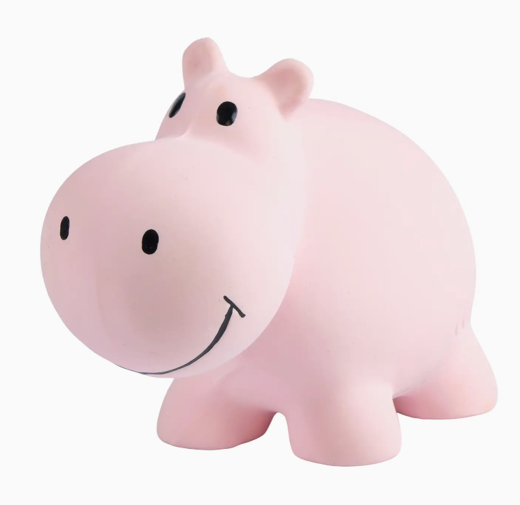 Hippo Natural Organic Rubber Teether, Rattle & Bath Toy