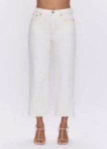 CASSIE ECRU VINTAGE CROP SUPER HIGH RISE STRAIGHT