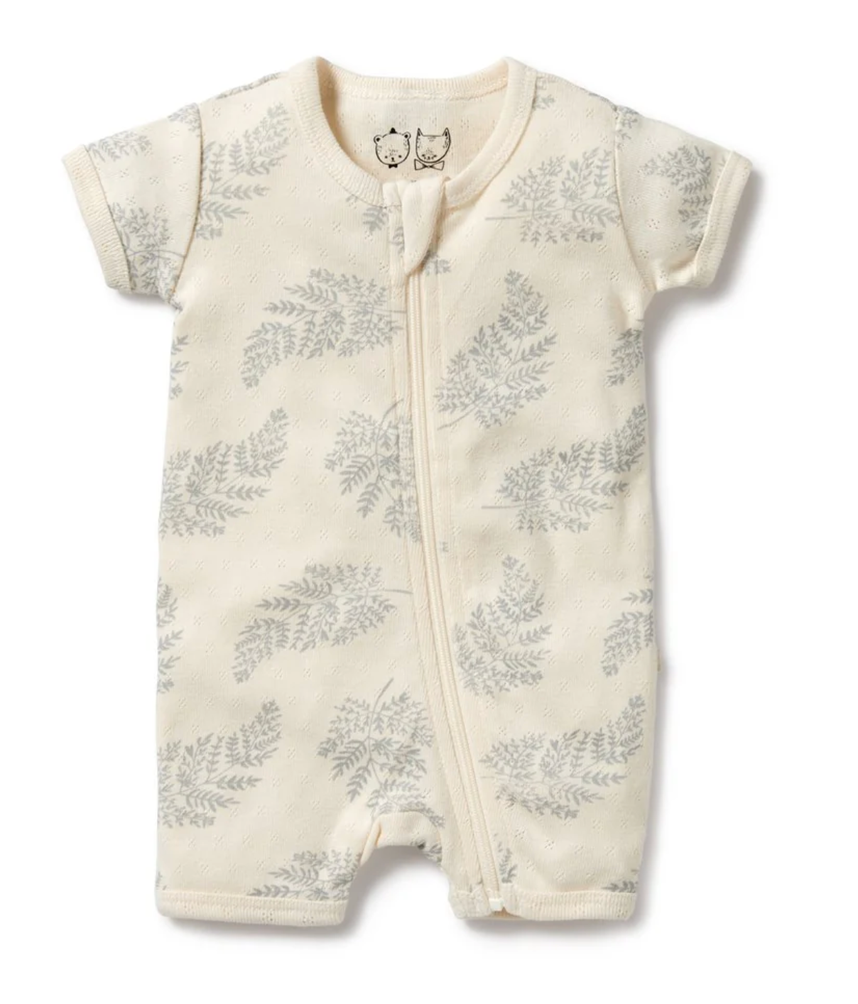 Forever Ferns Organic Pointelle Boyleg Zipsuit