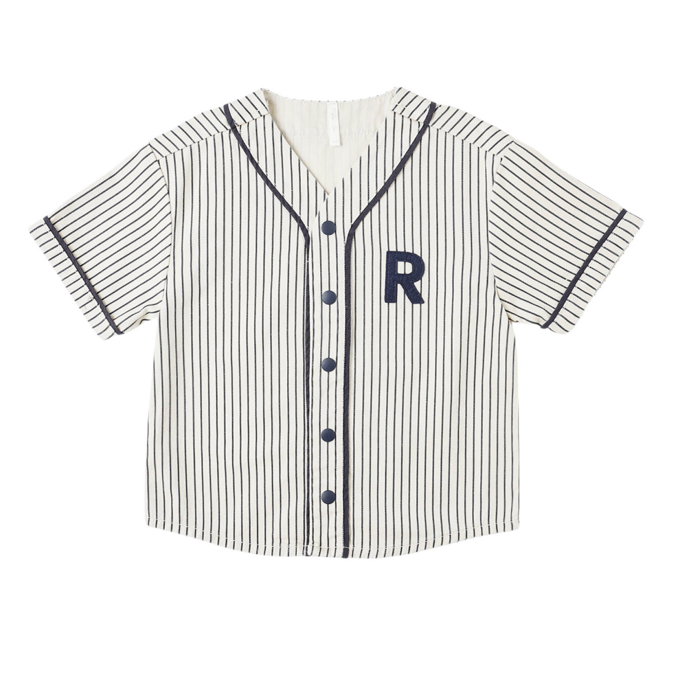 BASEBALL SHIRT || NAVY PINSTRIPE