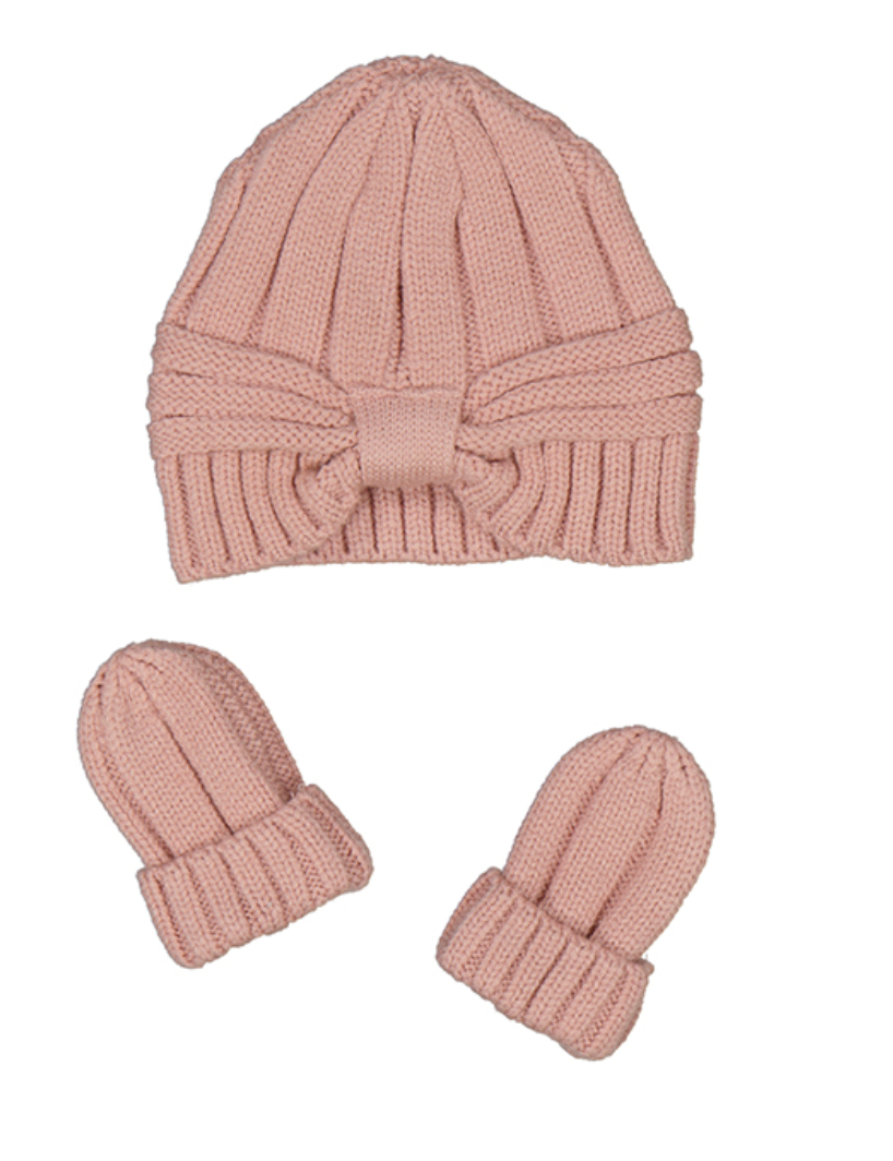 Blush Hat & Mitten Set