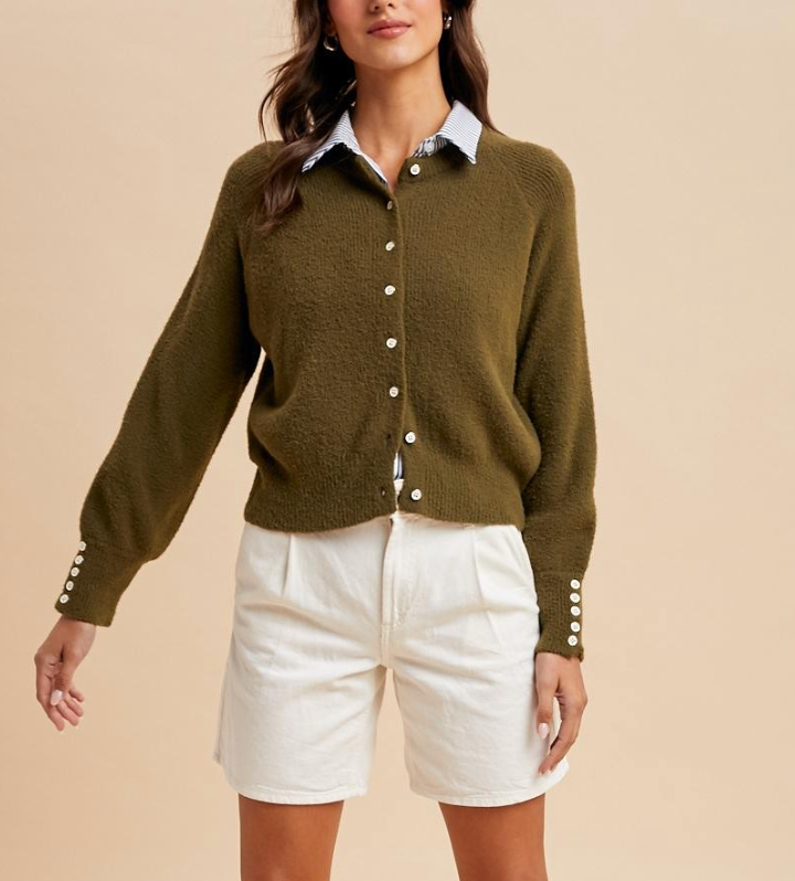 FRESH START BUTTON CARDIGAN