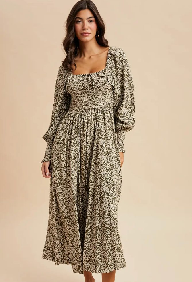 YOUNG AGAIN SMOCKED DRESS