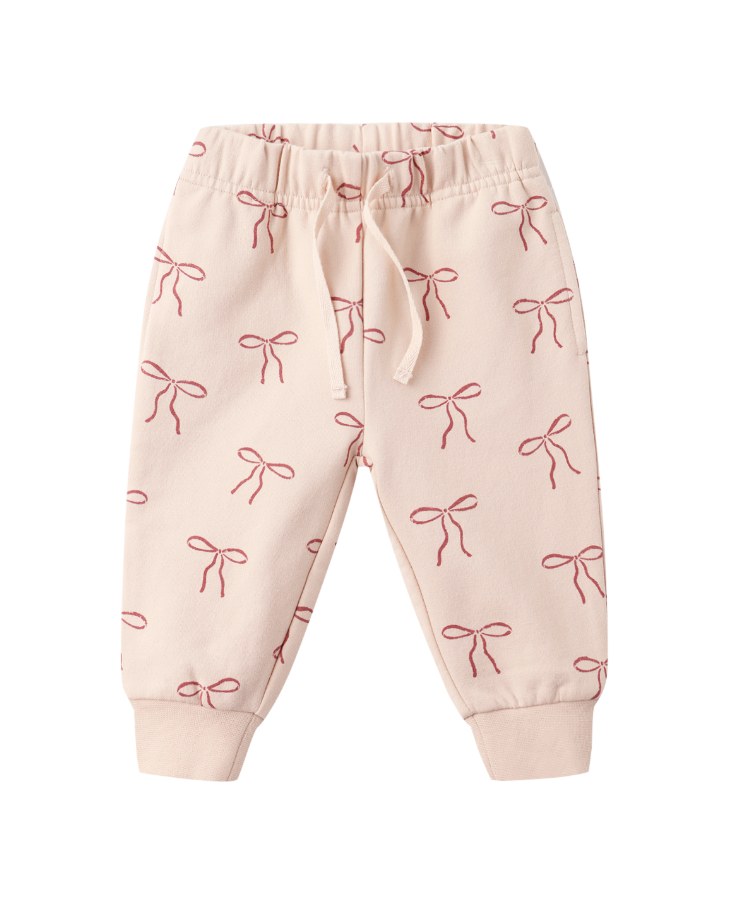 RELAXED FLEECE SWEATPANT || RED BOWS