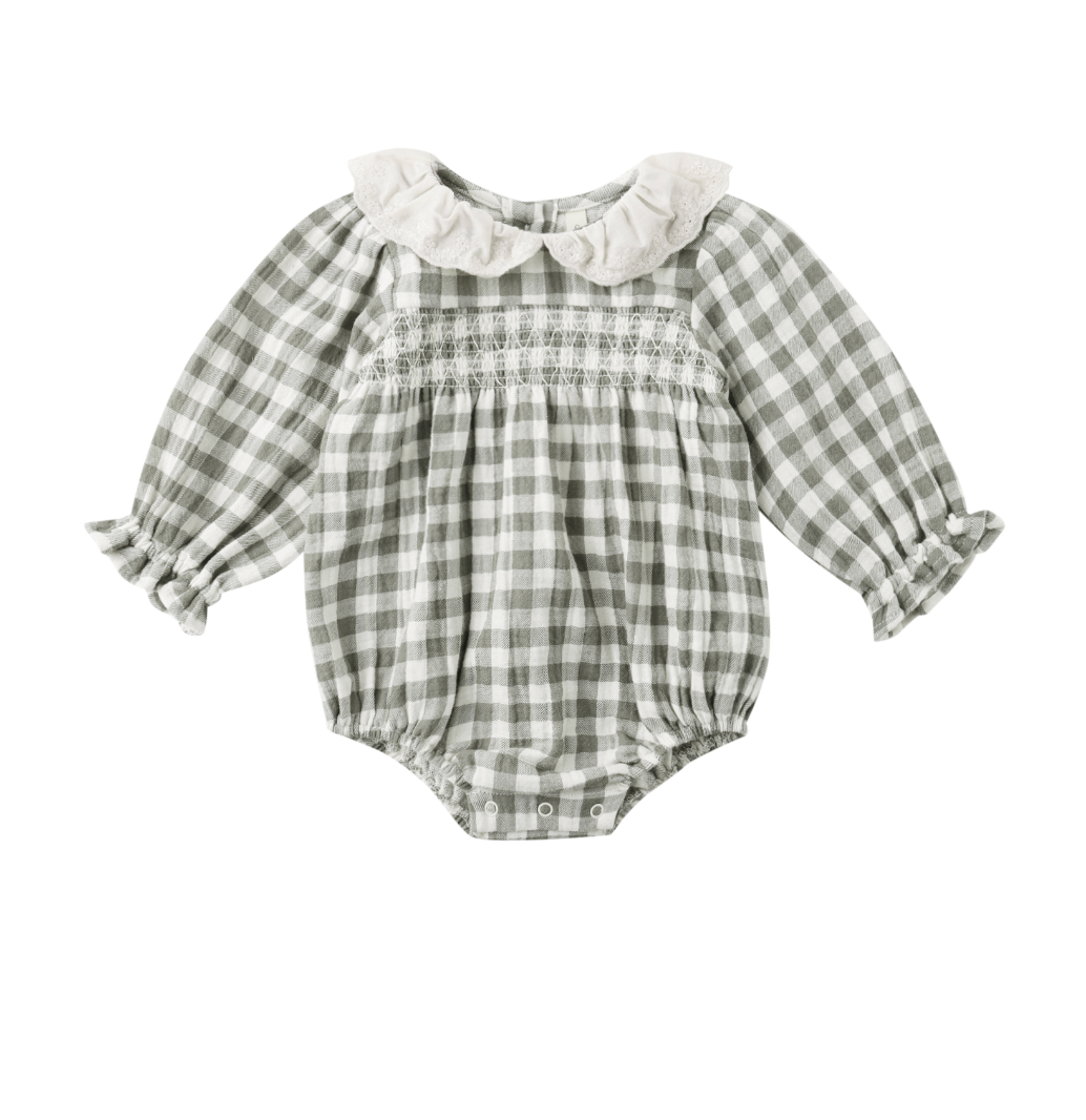 CALLIE ROMPER || FOREST CHECK