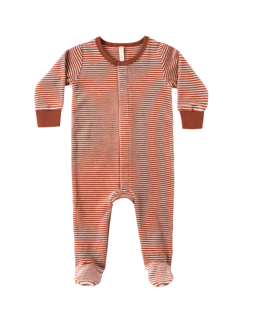 HIDDEN SNAP FOOTIE || CANDY STRIPE