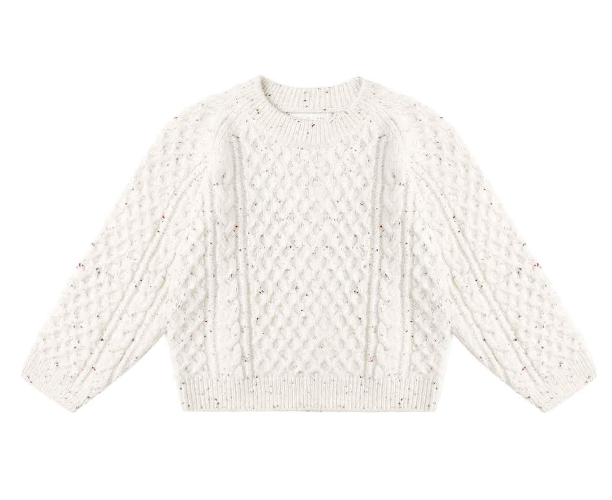 CABLE KNIT SWEATER || NATURAL SPECKLED