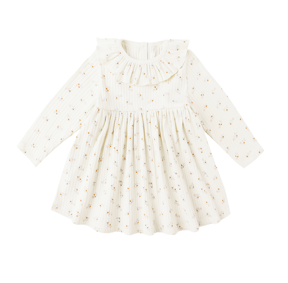 RUFFLE COLLAR DRESS || NATURAL DITSY