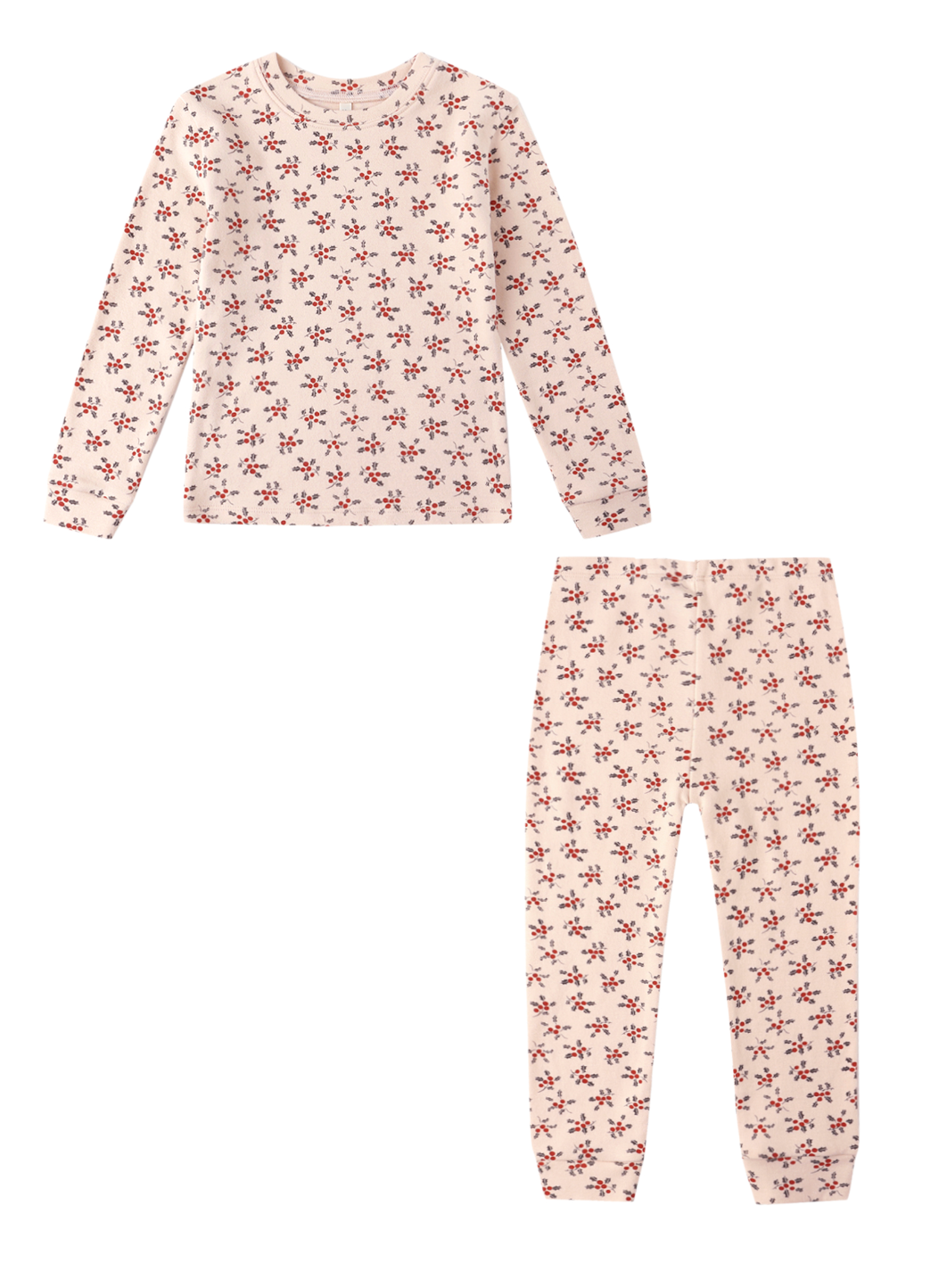 ORGANIC LONG SLEEVE PAJAMA SET || HOLLY BERRY