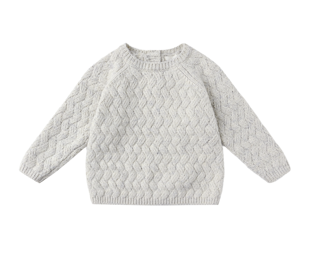 KNIT SWEATER HEATHERED BLUE