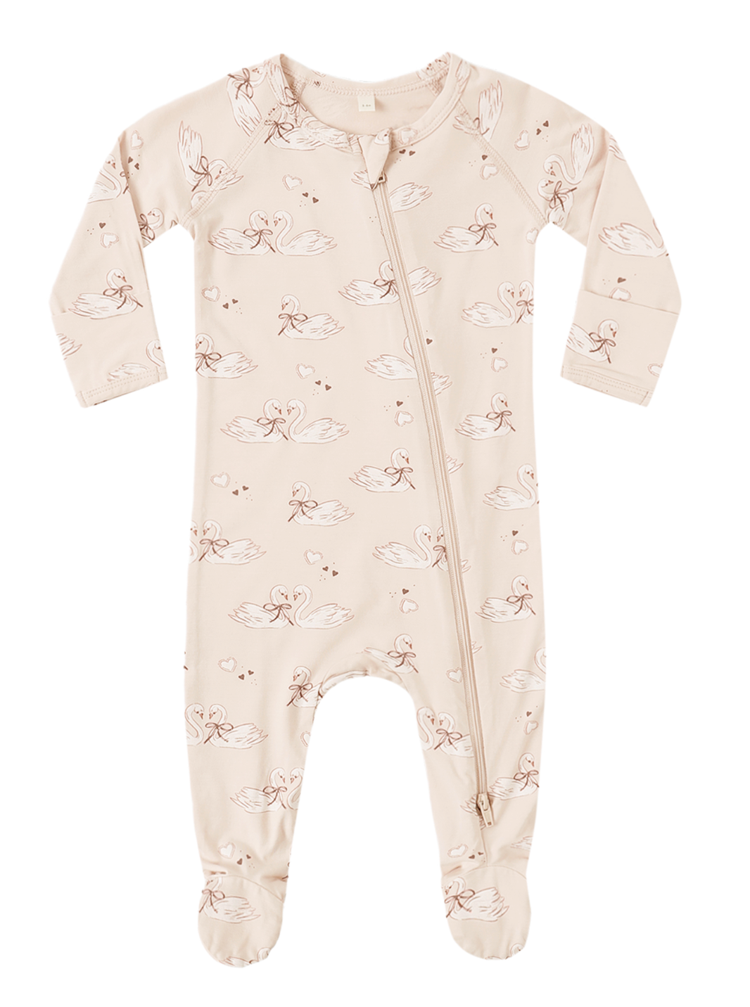 BAMBOO ZIP FOOTIE SWANS