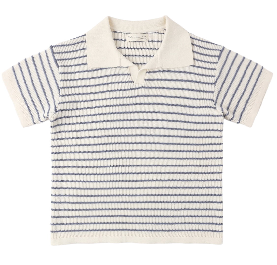 CHANDLER KNIT POLO MARINE STRIPE
