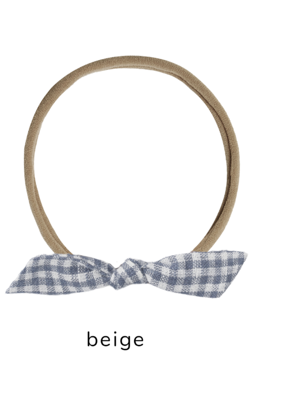 LITTLE KNOT HEADBAND MARINE GINGHAM