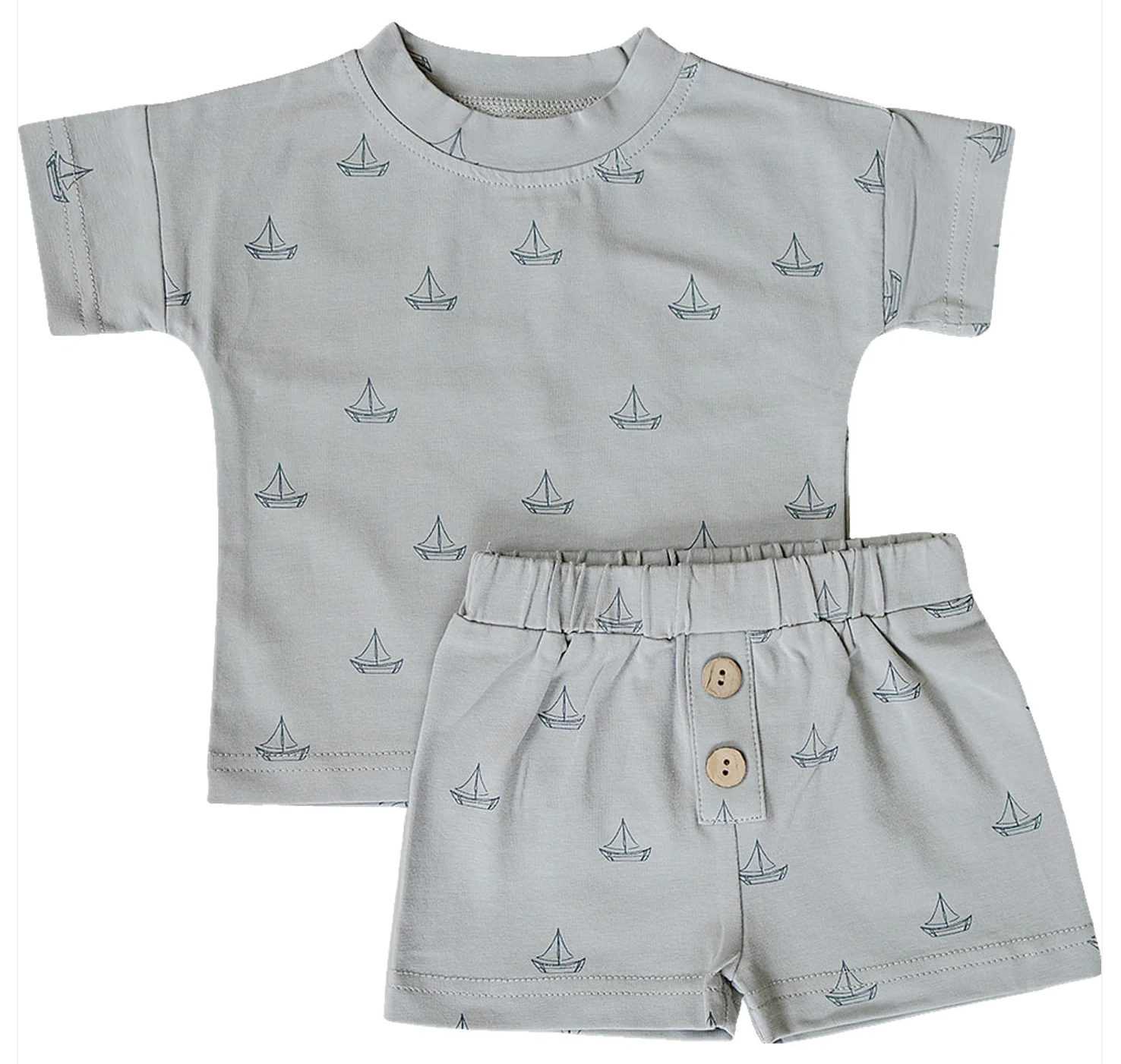 Sailboat Button Short Set