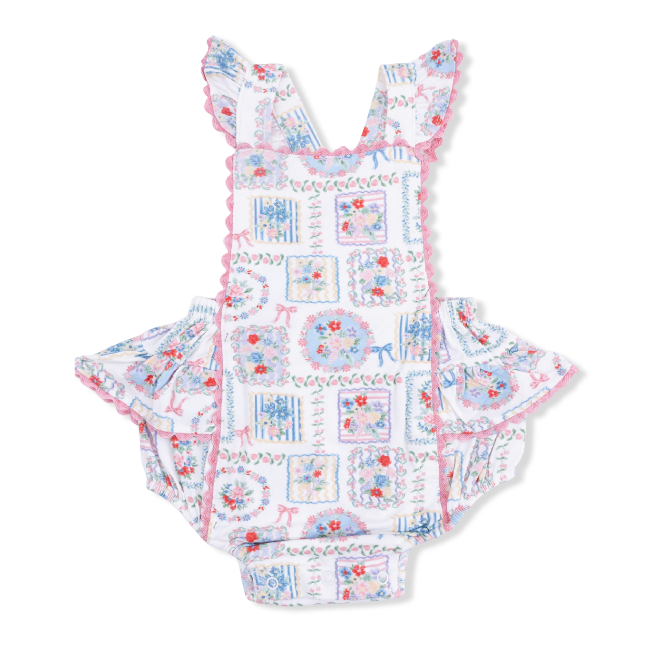 Julep's Floral Patchwork - Ric Rac Ruffle Sunsuit
