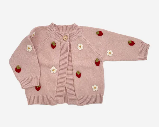 Cotton Strawberry Cardigan