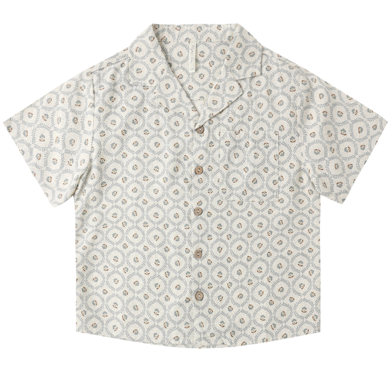 LAPEL COLLAR SHIRT GREEN FLEUR