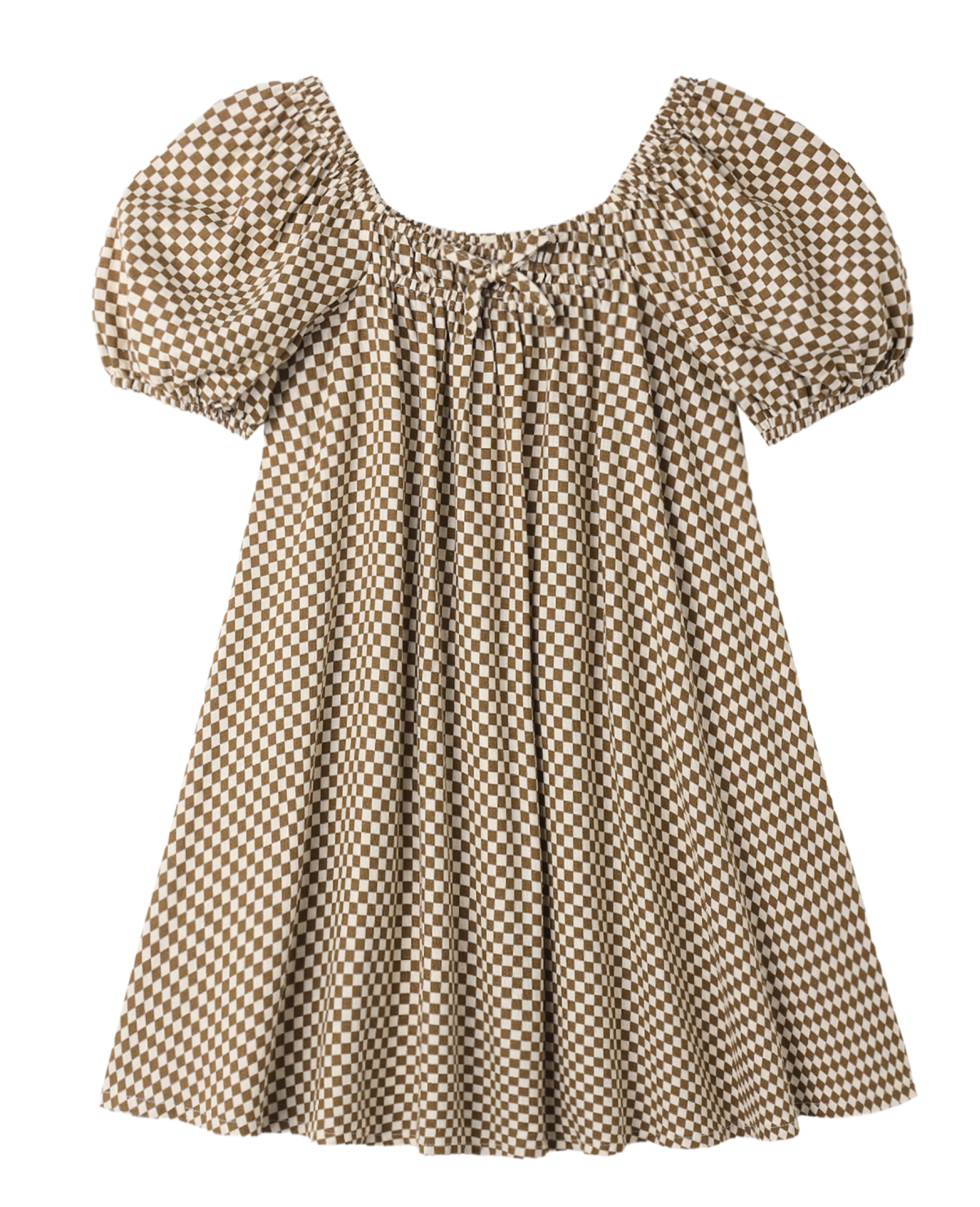 SABRINA MINI DRESS OCRE CHECK