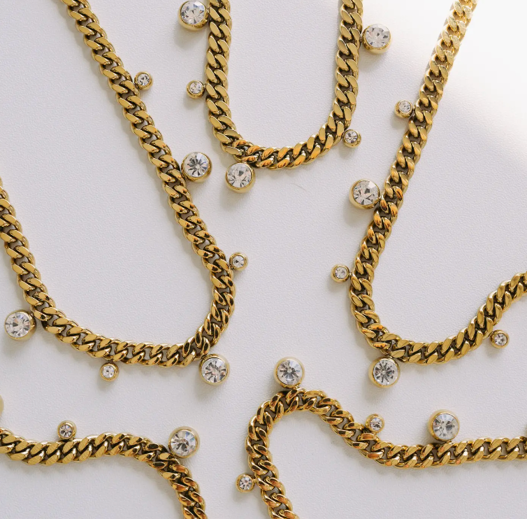 Chloe Crystal Cuban Chain Necklace