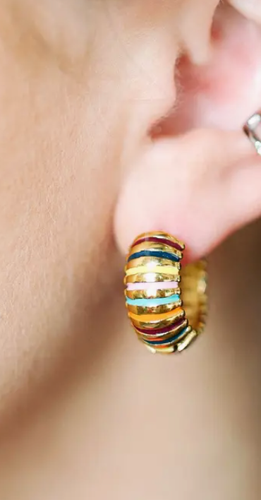 Elly Colorful Hoop Earrings