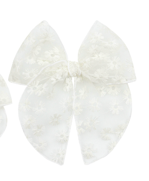 Heirloom Bow - Daisy Lace Clip - Large / Alligator Clip