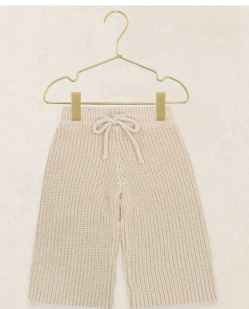 Knit Chunky Wide Leg Pants - Tan