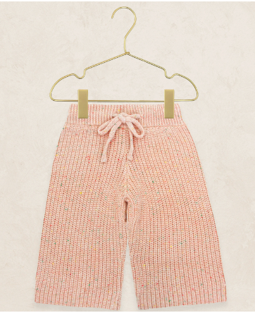 Knit Chunky Wide Leg Pants - Petal Speckle