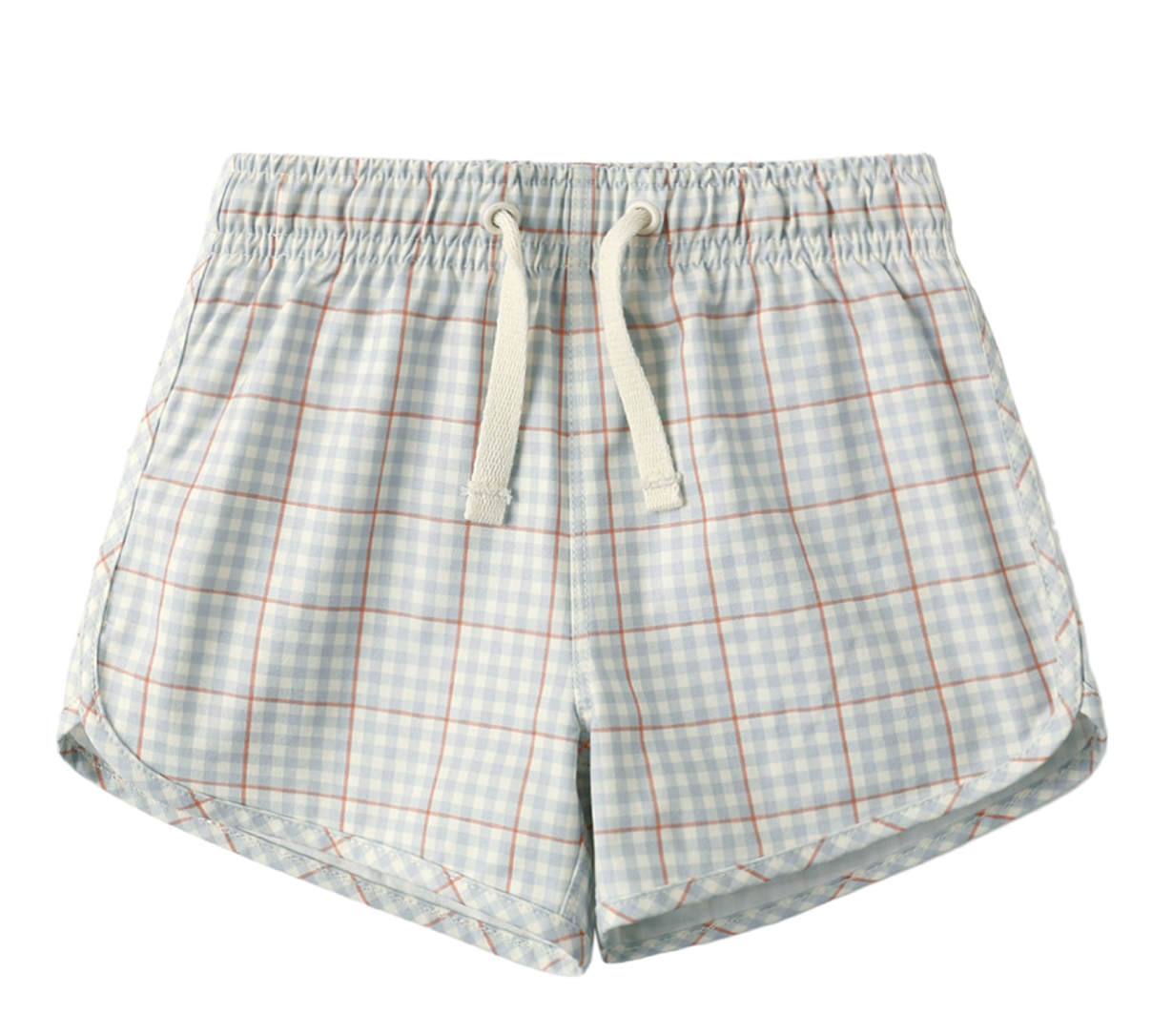 SWIM TRUNK LIGHT BLUE PLAID