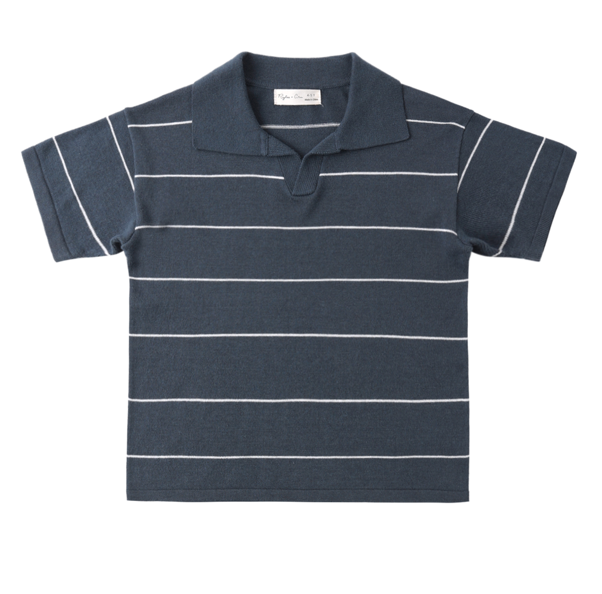 CHANDLER KNIT POLO NAVY STRIPE