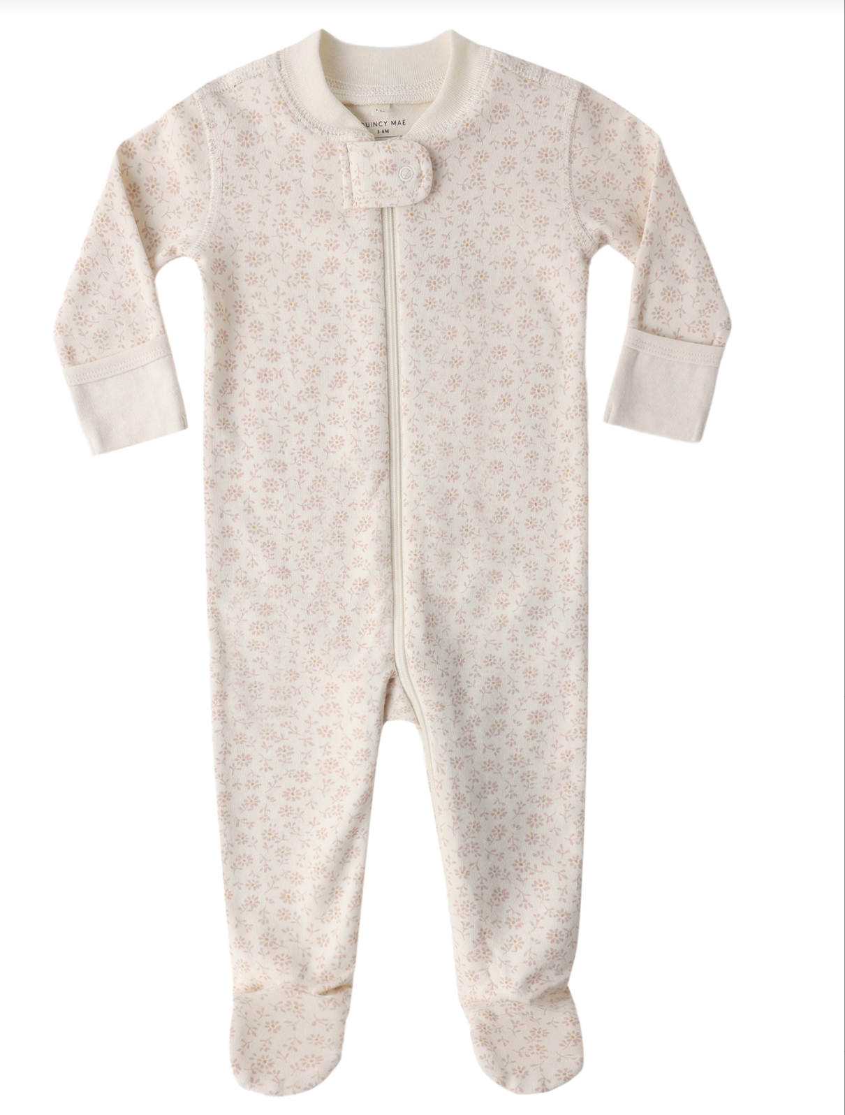 ZIP LONGSLEEVE SLEEPER FOOTIE DITSY