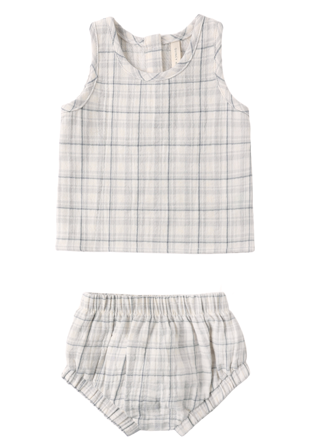 WOVEN TANK SET BLUE PLAID