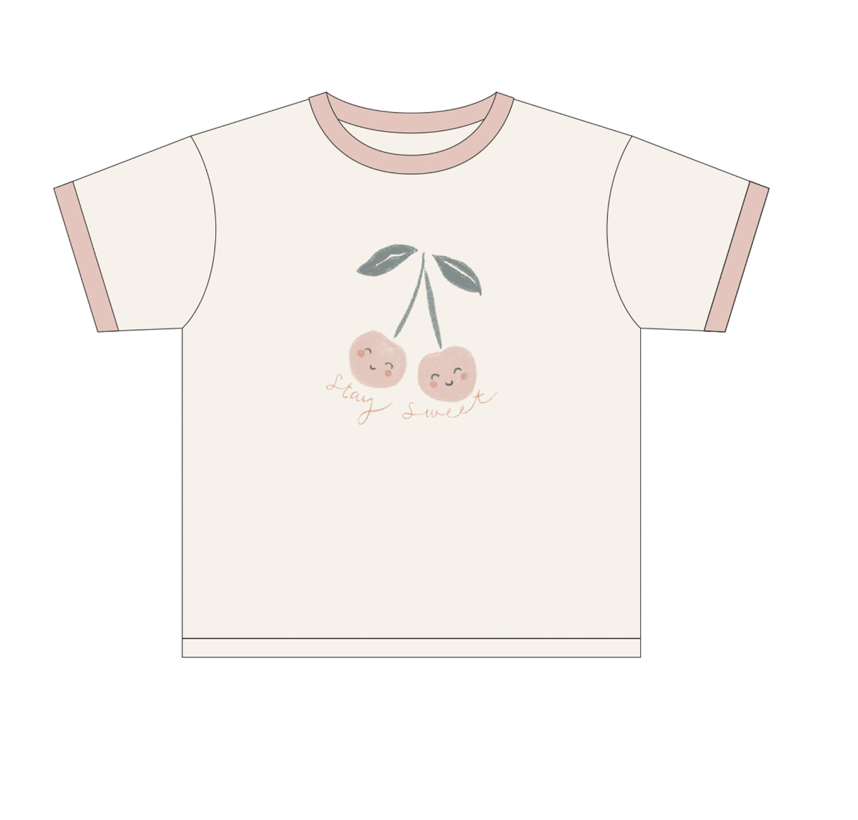 RINGER TEE CHERRY
