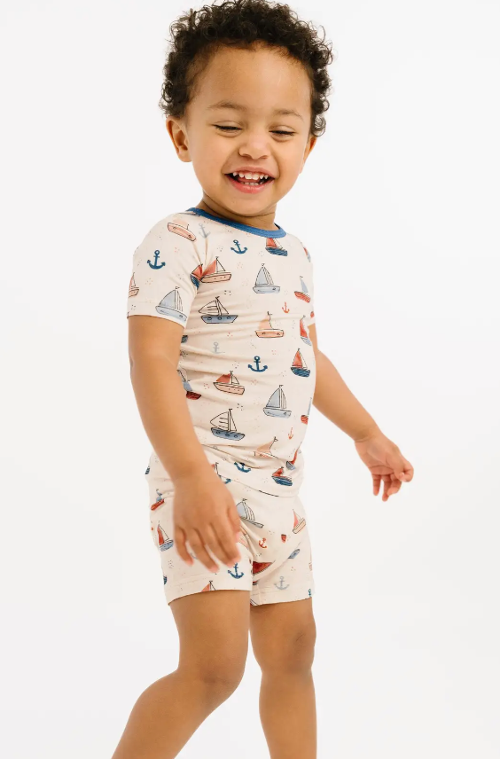 Nautical Sail Bamboo Shorts Set