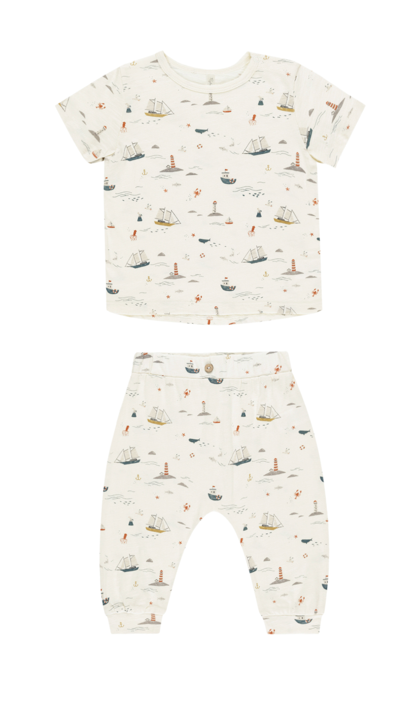 TEE + SLOUCH PANT SET NAUTICAL