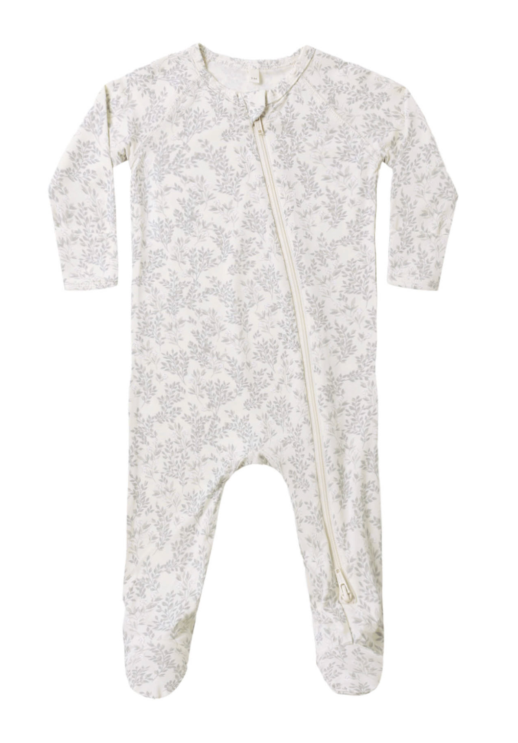 BAMBOO ZIP FOOTIE CLOUD FLORAL