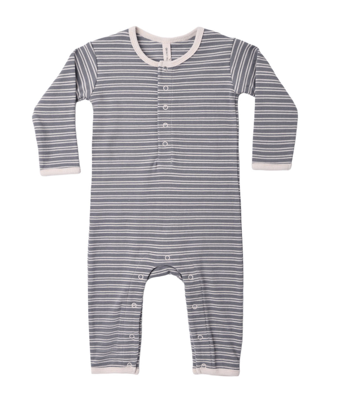 RIBBED BABY JUMPSUIT SLATE MICROSTRIPE