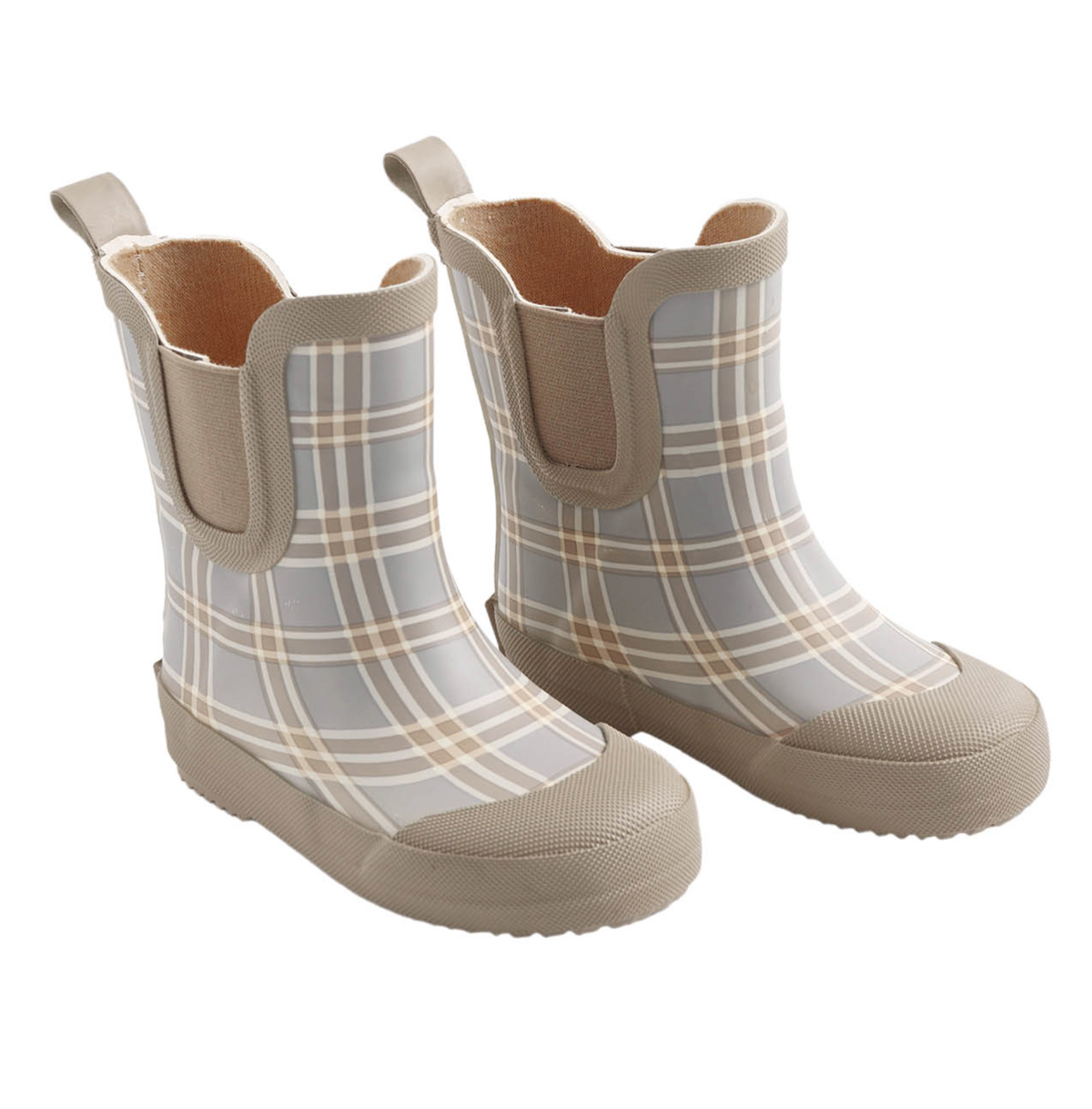 RAIN BOOTS BLUE PLAID