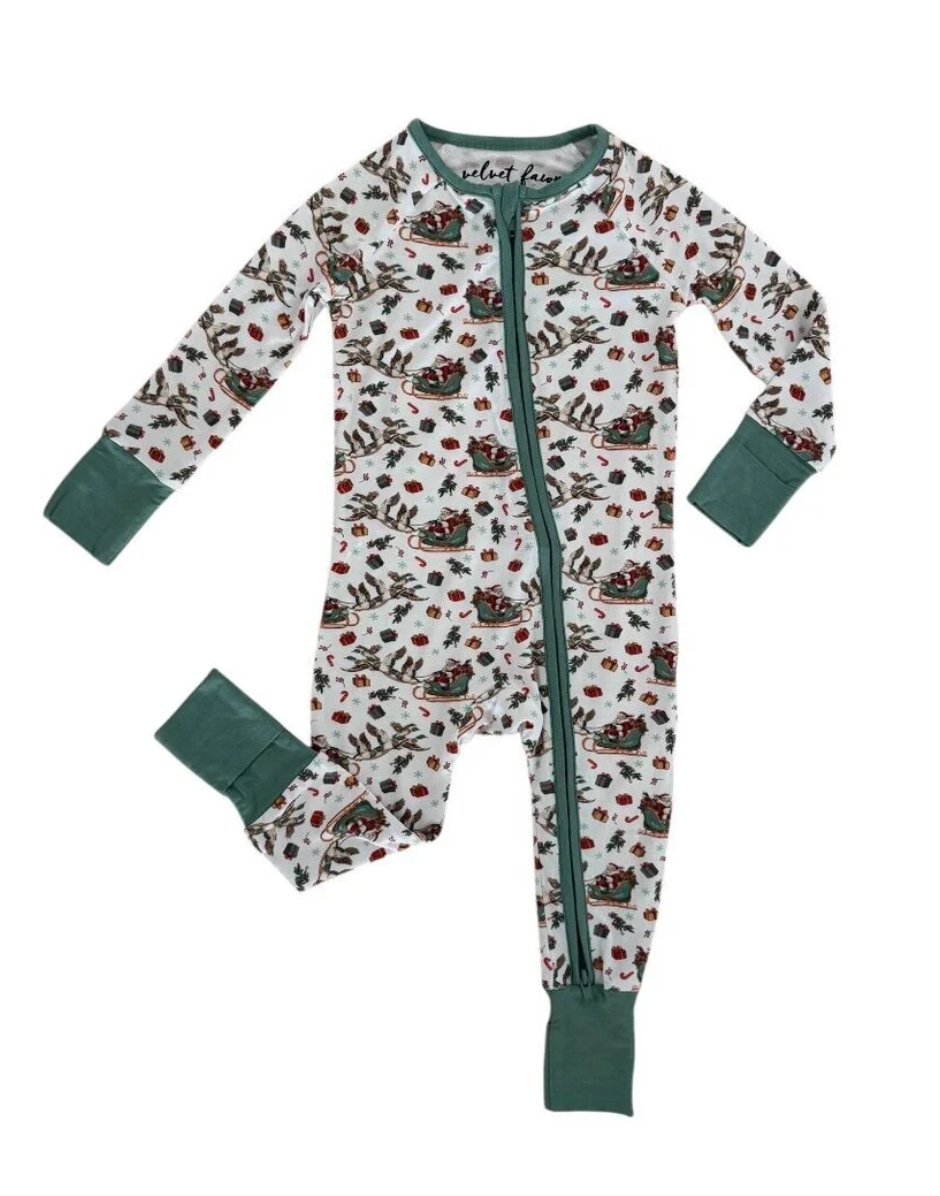 Bamboo Zipper Pajama- Mallards & Mistletoe