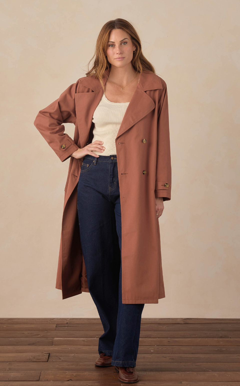WOMEN'S TRENCH COAT CLAY