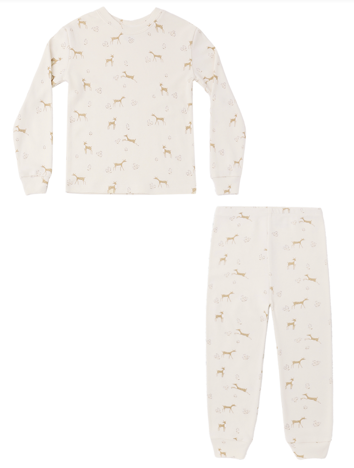 ORGANIC LONG SLEEVE PAJAMA SET FAWNS
