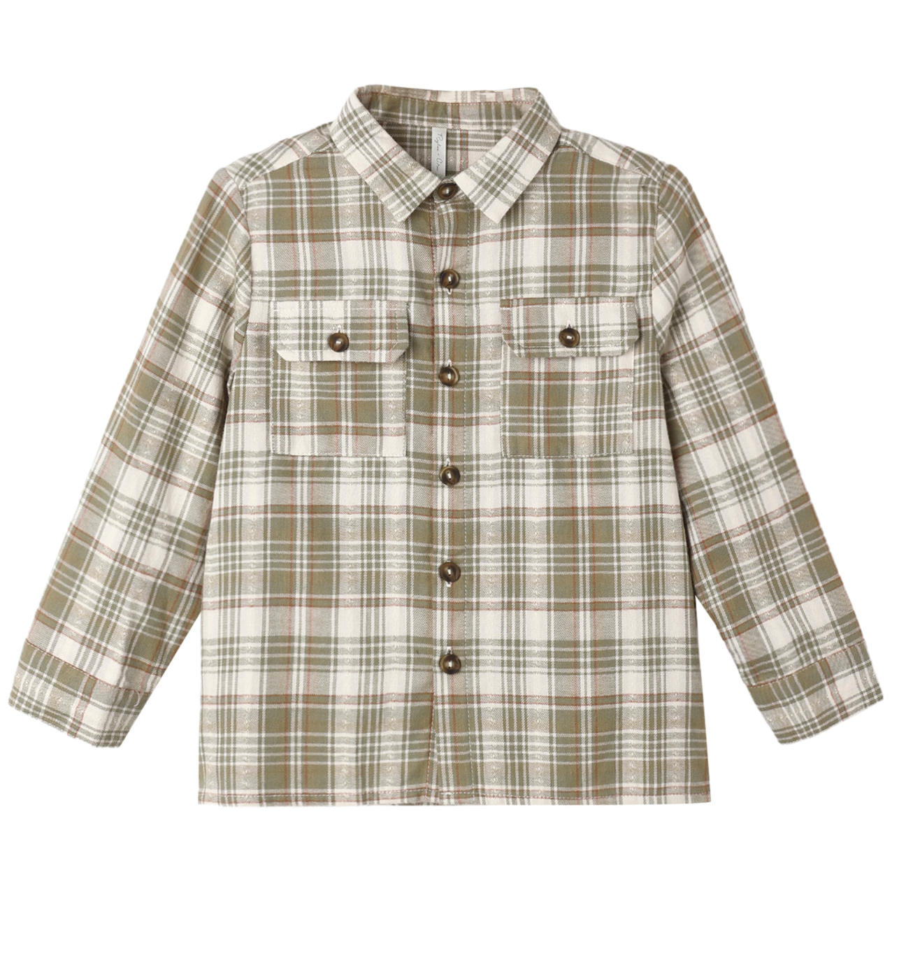 POCKETED CORDUROY SHIRT OLIVE DOBBY PLAID