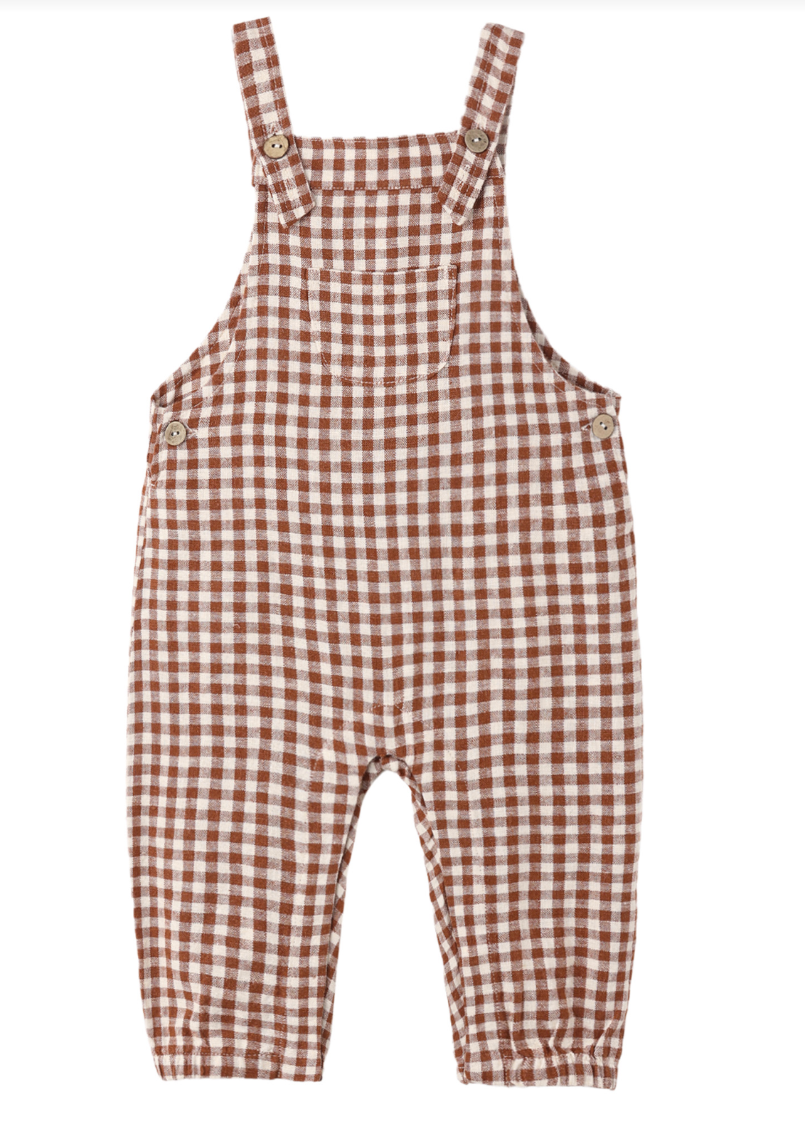 BABY OVERALLS BRICK CHECK